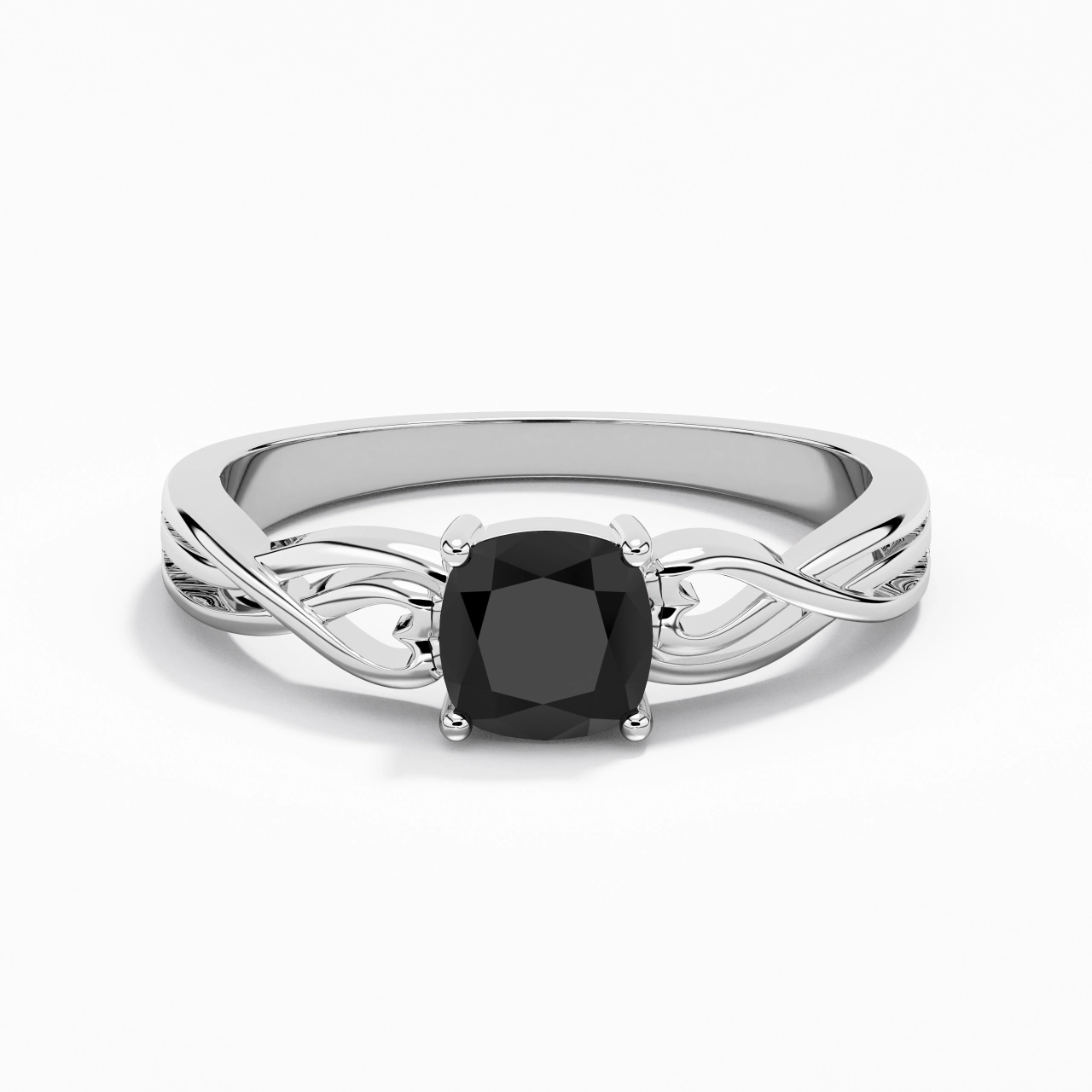 Moderne Cœur Coussin Coupé Bague de fiançailles