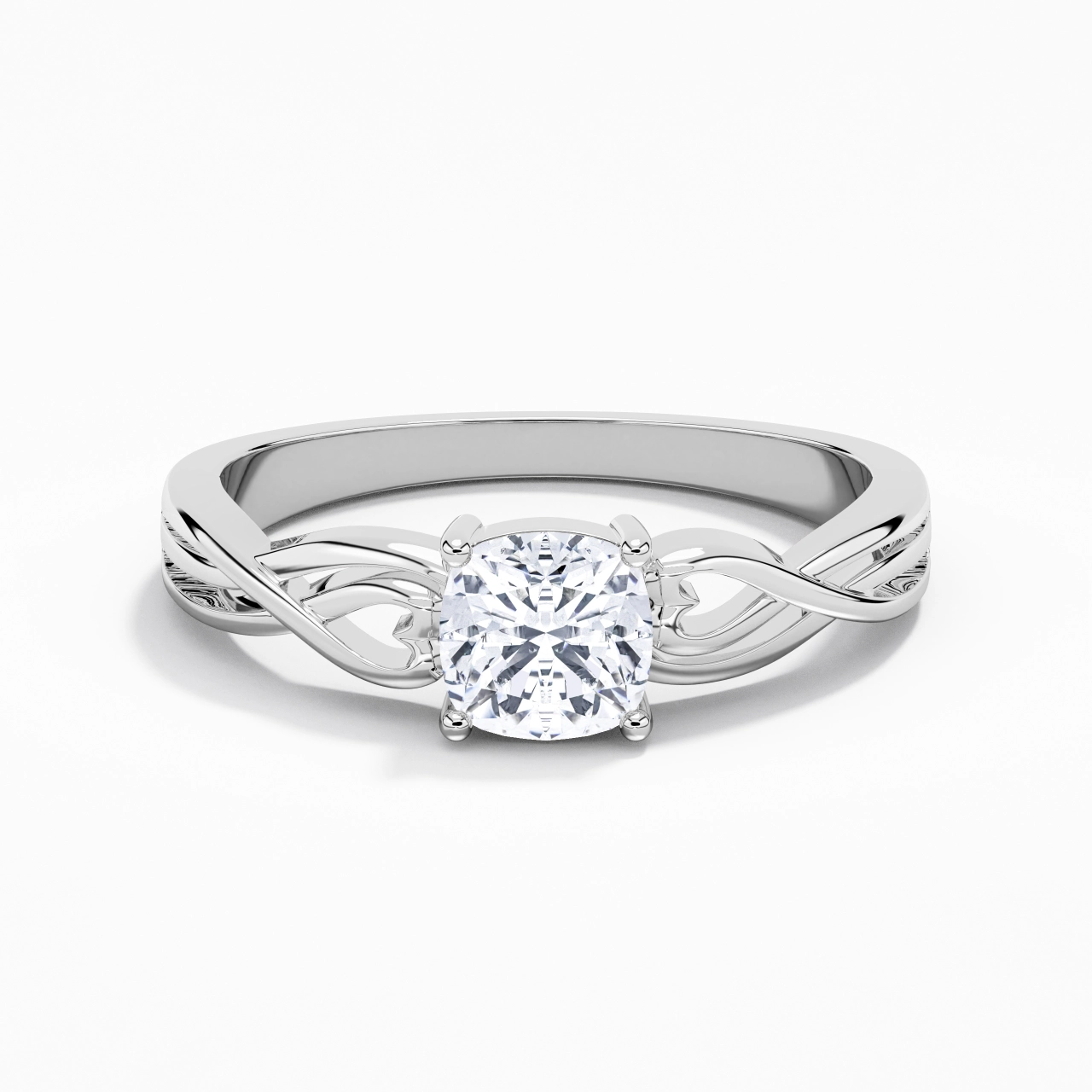 Moderne Cœur Coussin Coupé Bague de fiançailles
