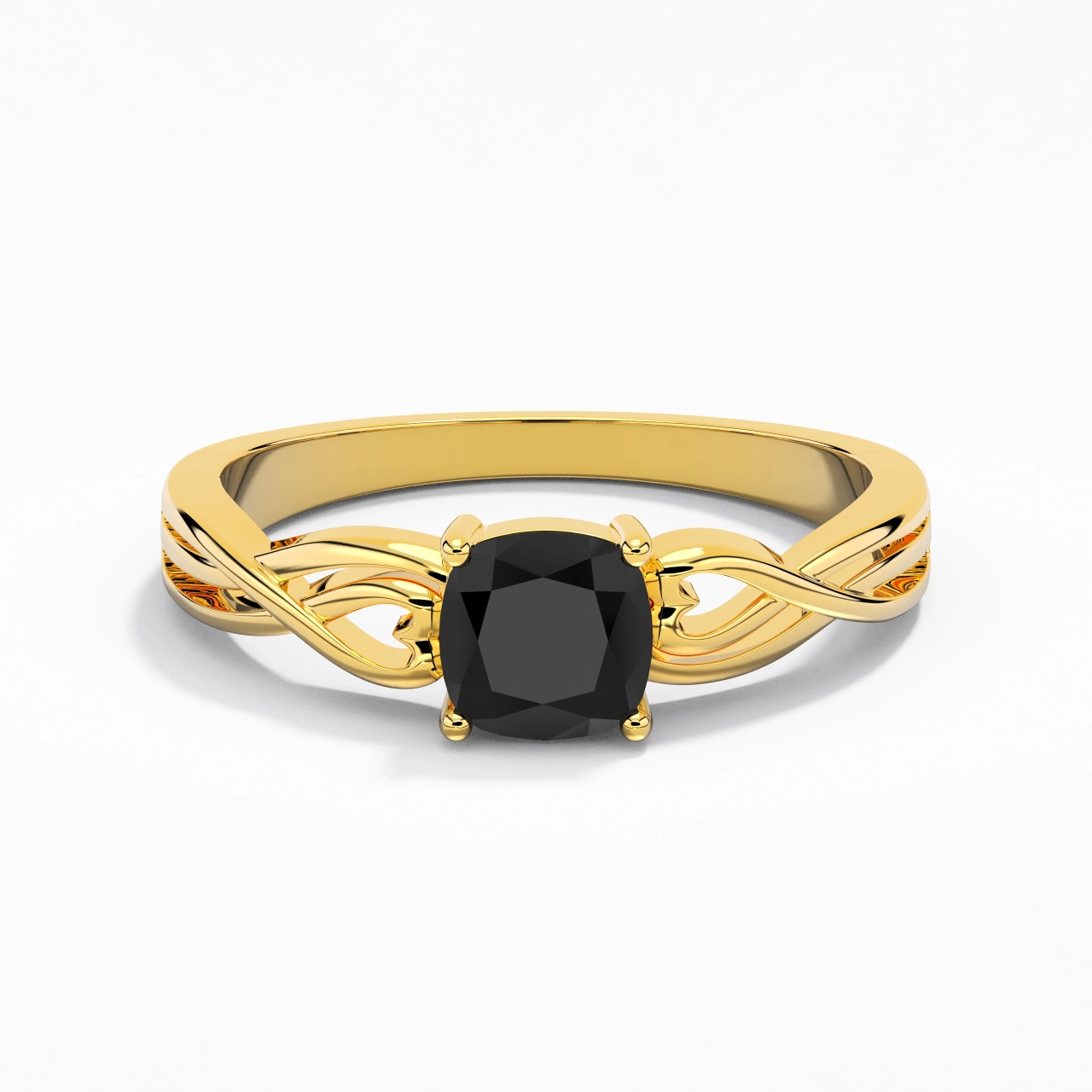 Moderne Cœur Coussin Coupé Bague de fiançailles