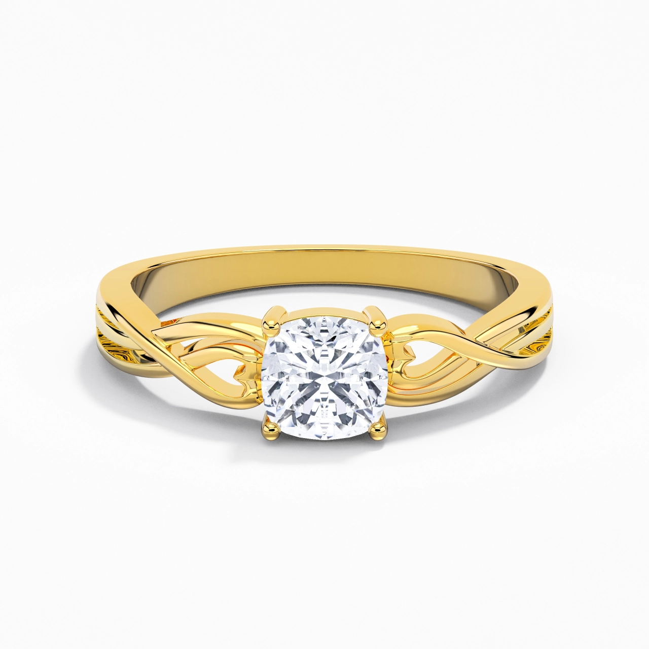 Moderne Cœur Coussin Coupé Bague de fiançailles