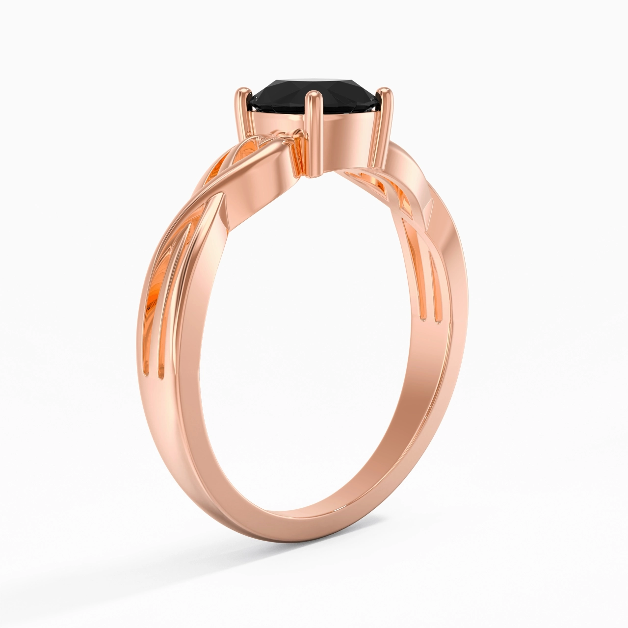 Moderne Cœur Coussin Coupé Bague de fiançailles