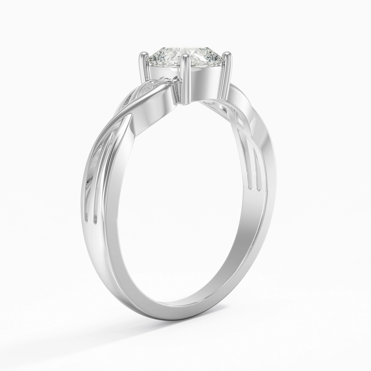Moderne Cœur Coussin Coupé Bague de fiançailles