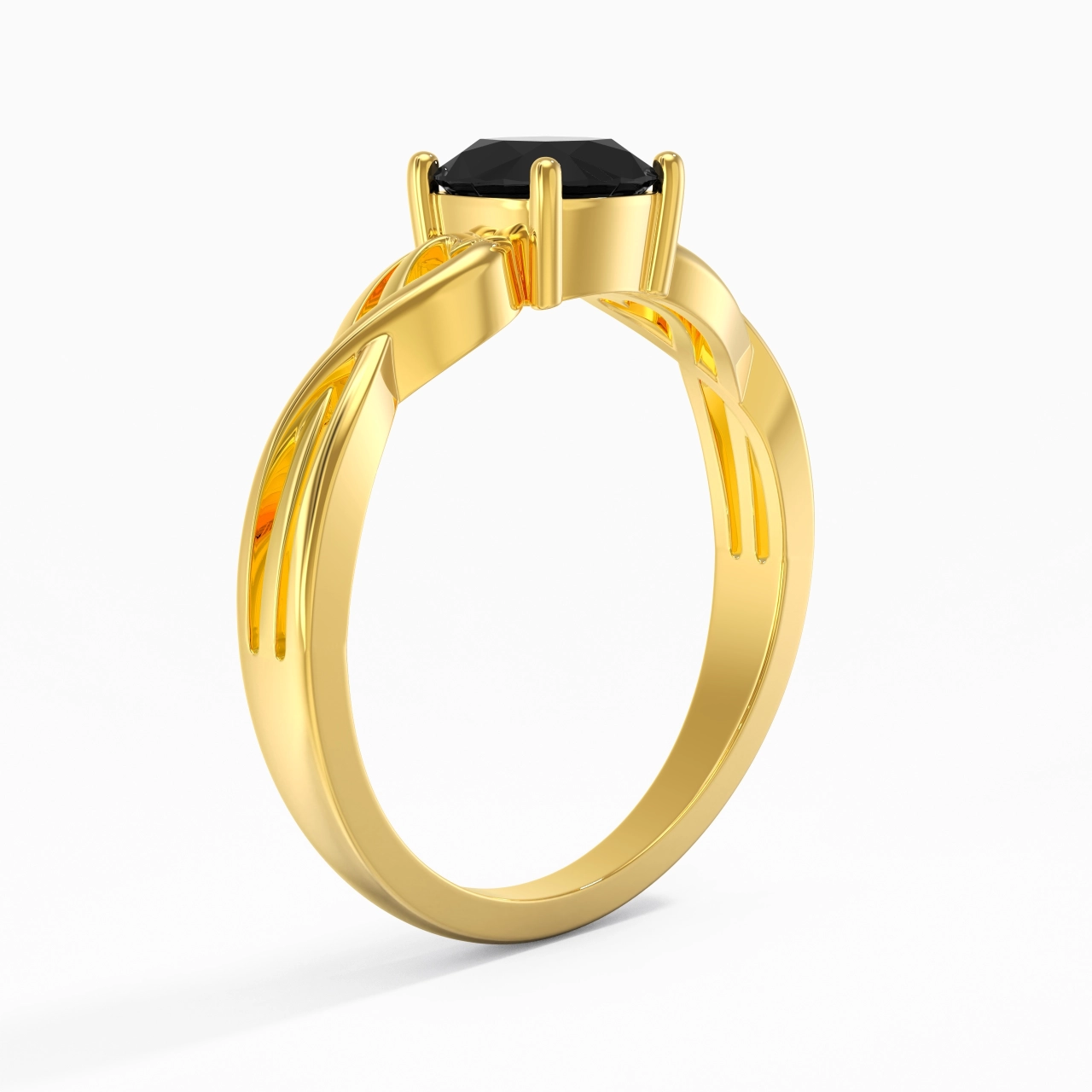 Moderne Cœur Coussin Coupé Bague de fiançailles