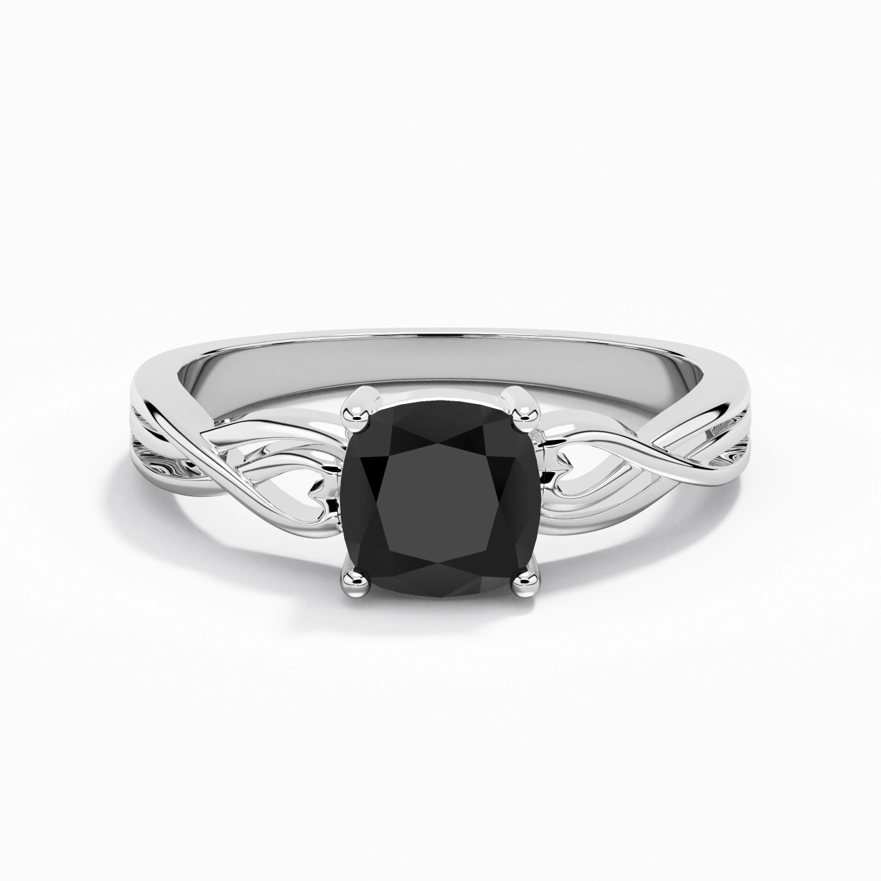Modern Heart Cushion Cut Engagement Ring