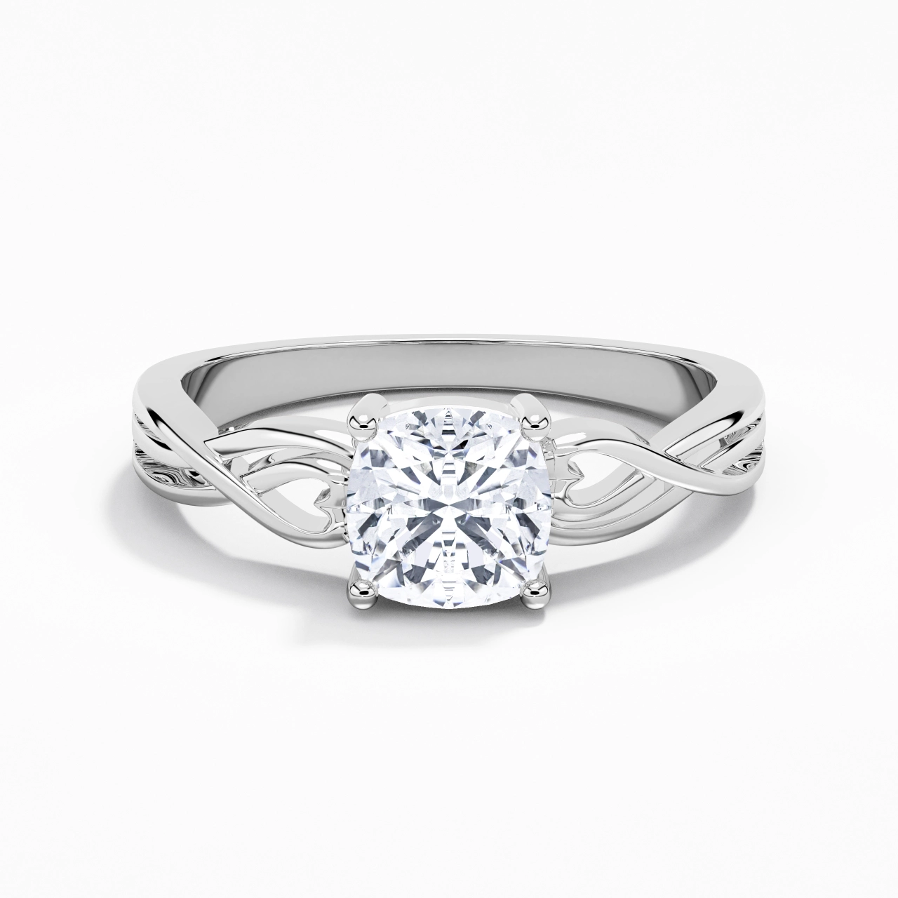 Moderne Cœur Coussin Coupé Bague de fiançailles