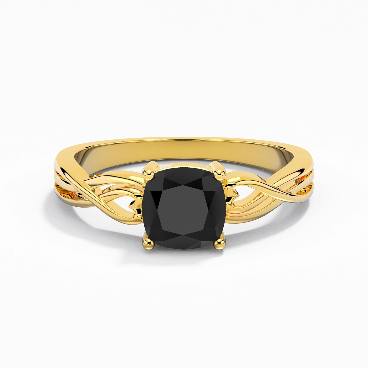 Moderne Cœur Coussin Coupé Bague de fiançailles