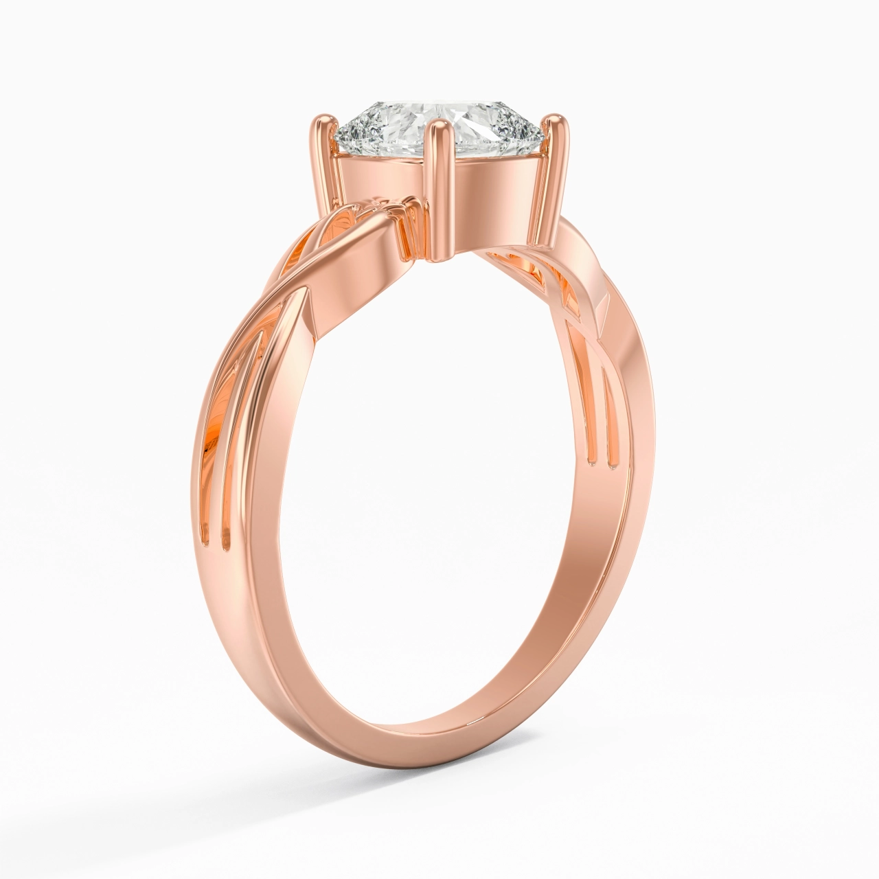 Moderne Cœur Coussin Coupé Bague de fiançailles