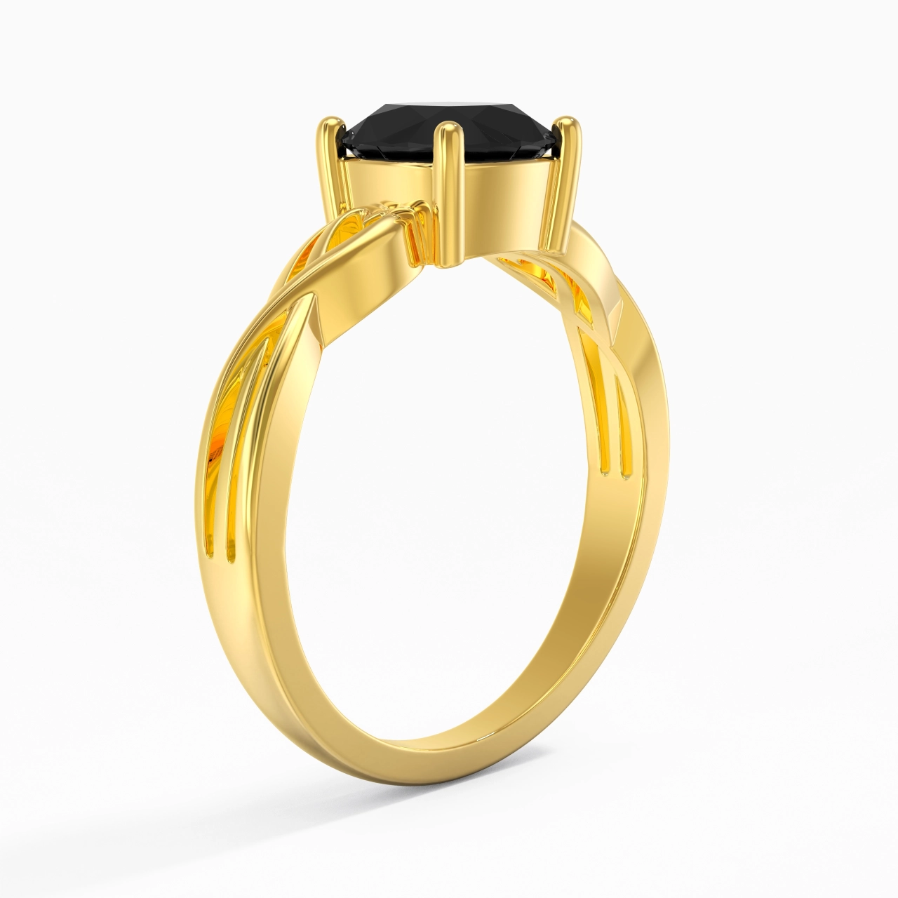 Moderne Cœur Coussin Coupé Bague de fiançailles