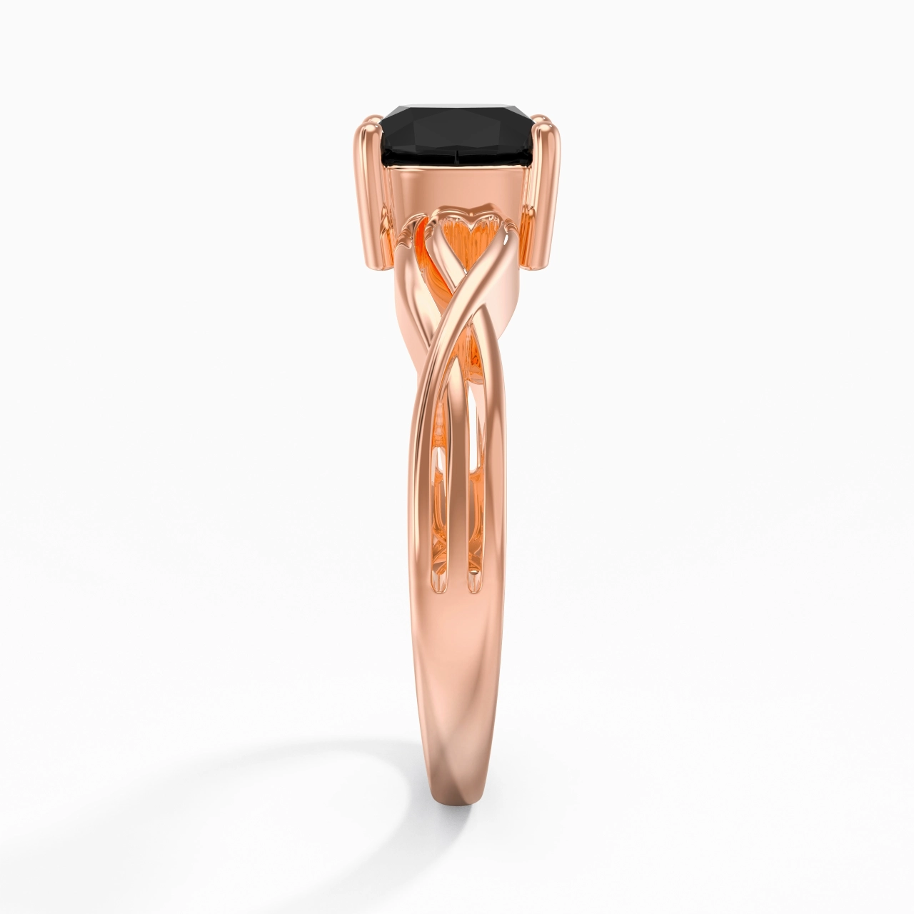 Modern Heart Cushion Cut Engagement Ring