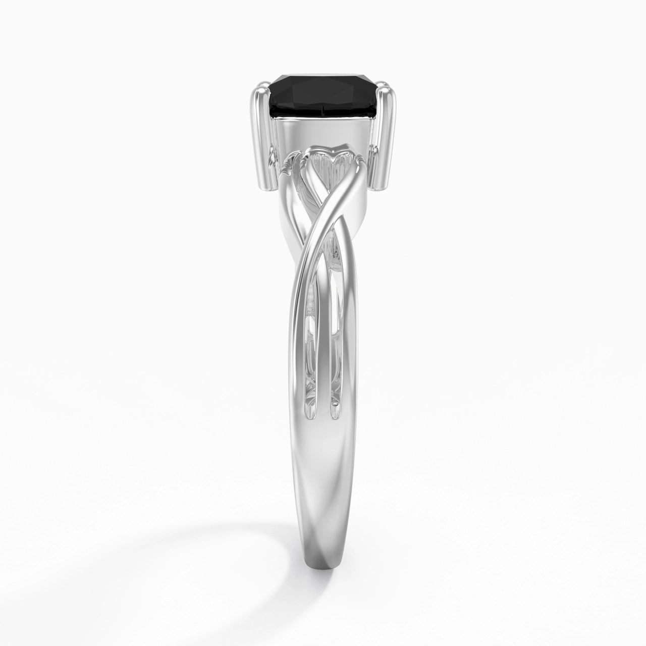 Modern Heart Cushion Cut Engagement Ring