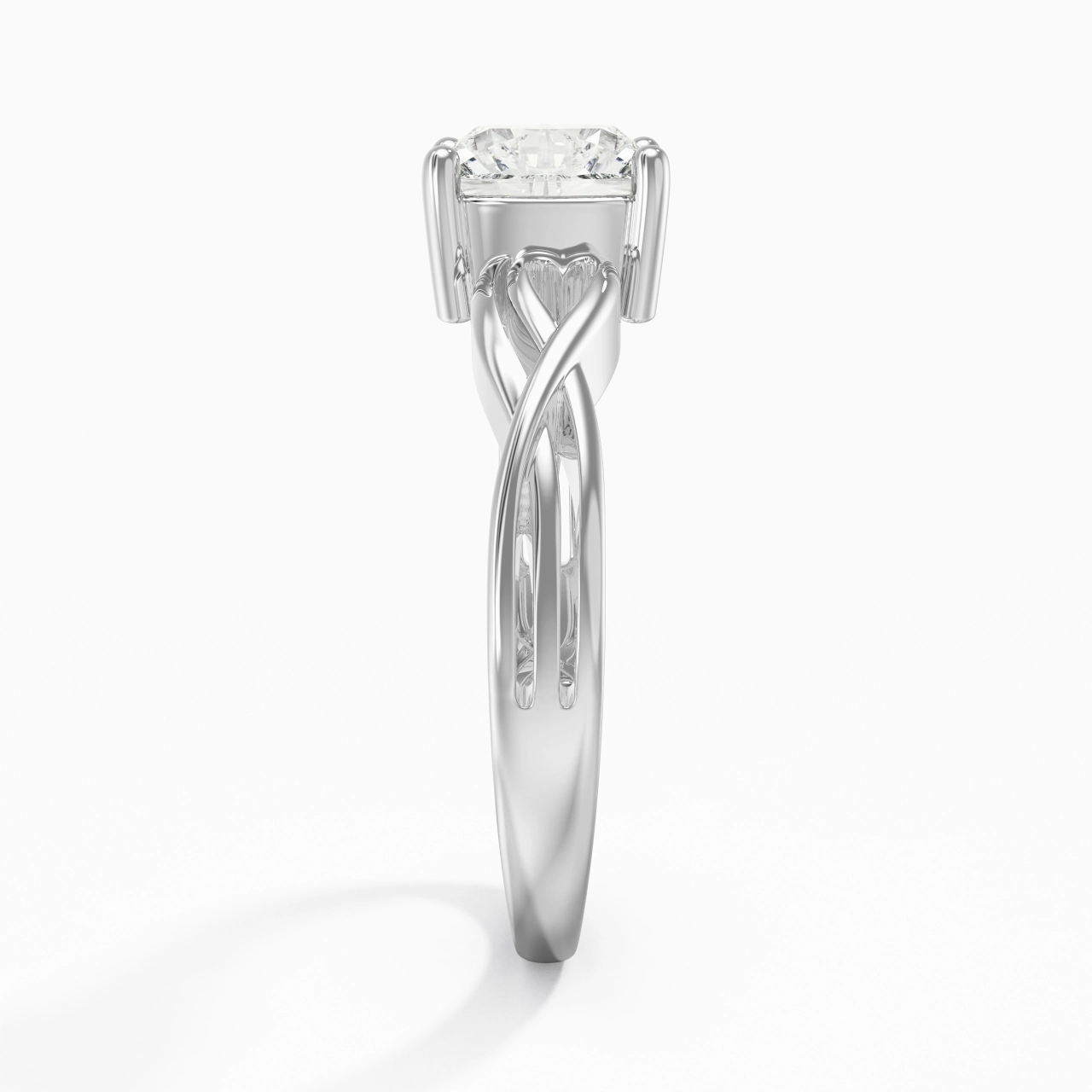 Modern Heart Cushion Cut Engagement Ring
