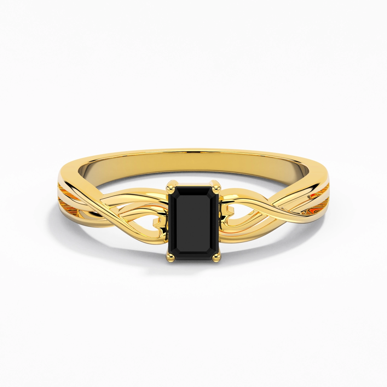 Moderne Cœur Émeraude Coupé Bague de fiançailles