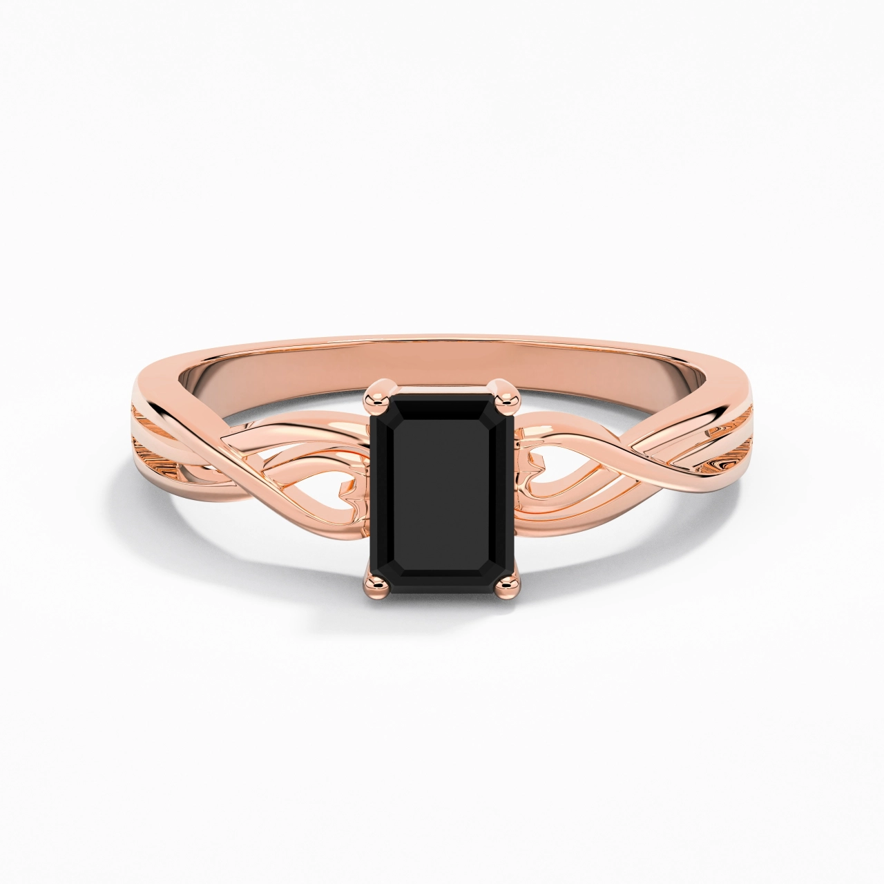 Moderne Cœur Émeraude Coupé Bague de fiançailles