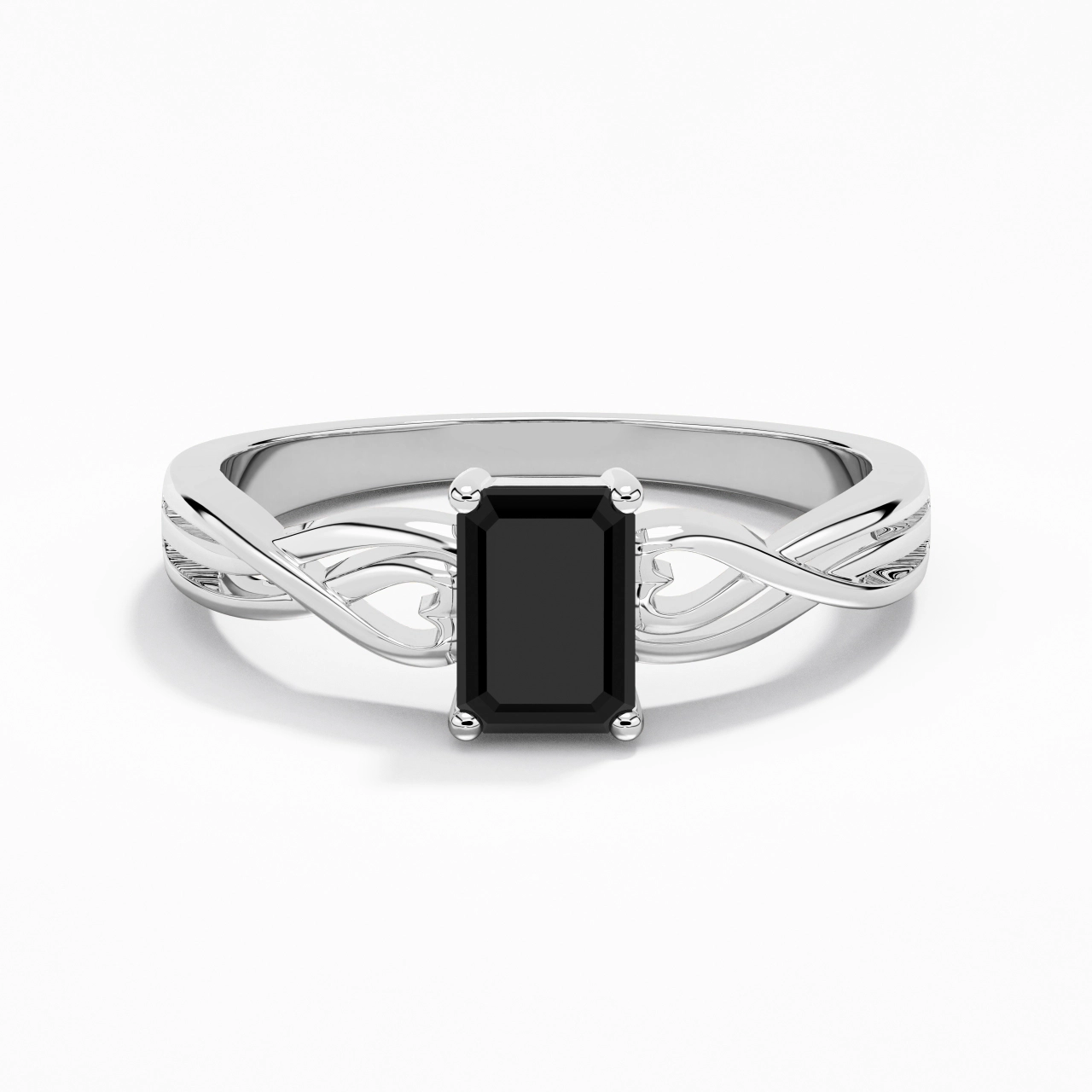 Moderne Cœur Émeraude Coupé Bague de fiançailles