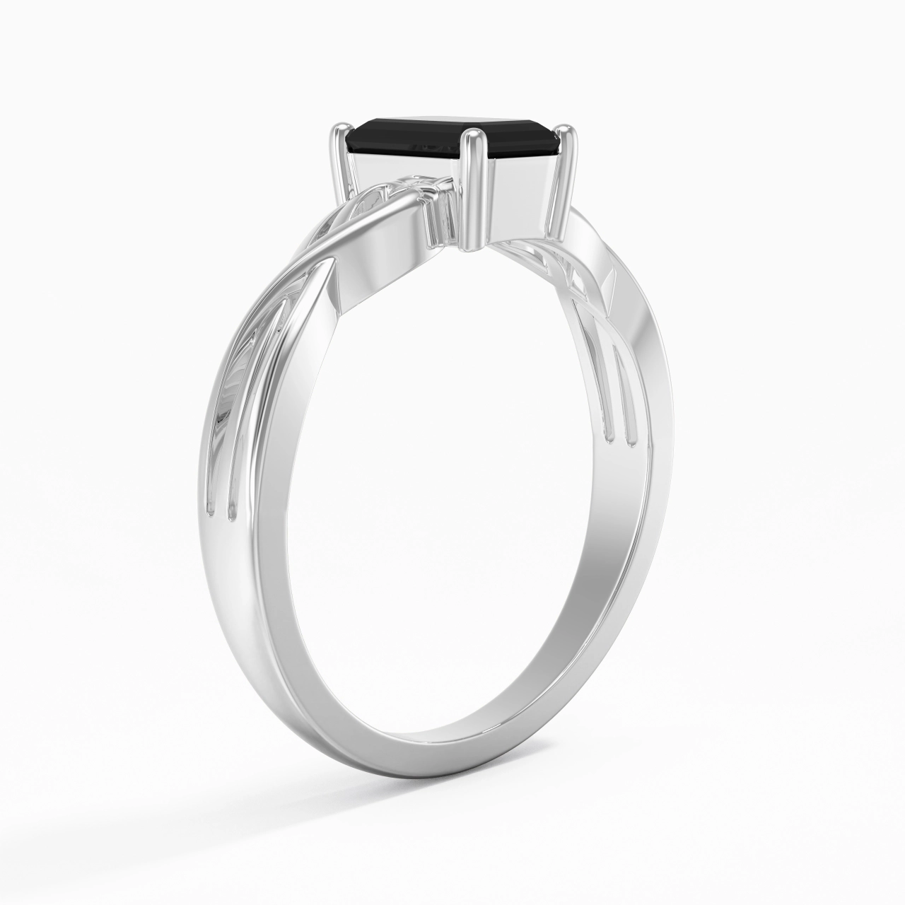 Moderne Cœur Émeraude Coupé Bague de fiançailles