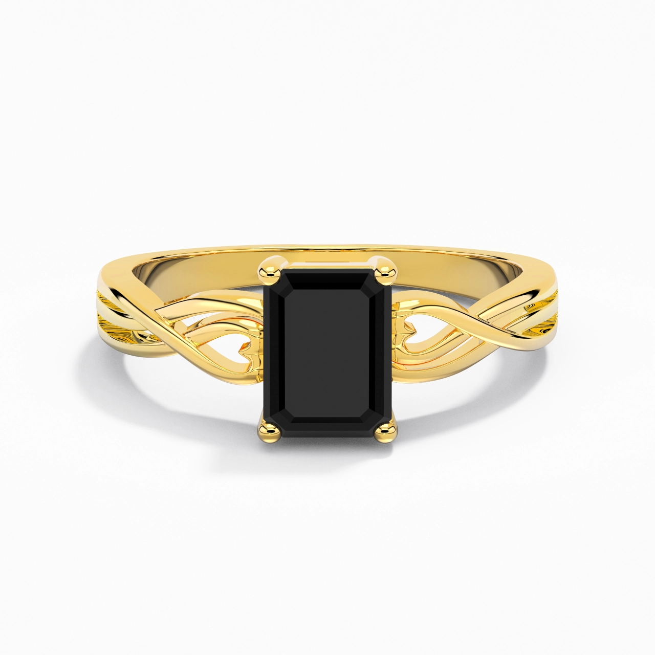 Moderne Cœur Émeraude Coupé Bague de fiançailles