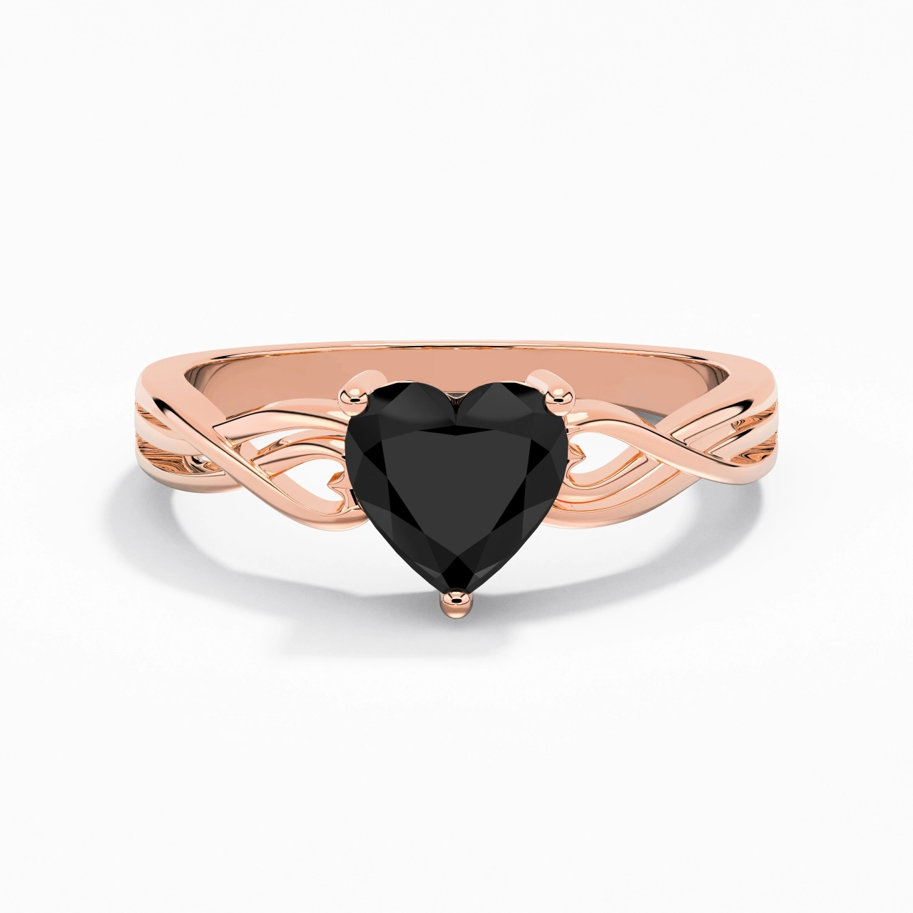 Moderne Cœur Cœur Coupé Bague de fiançailles