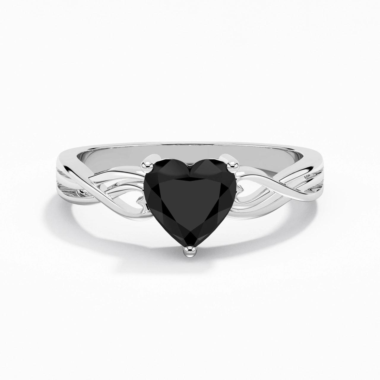 Moderne Cœur Cœur Coupé Bague de fiançailles