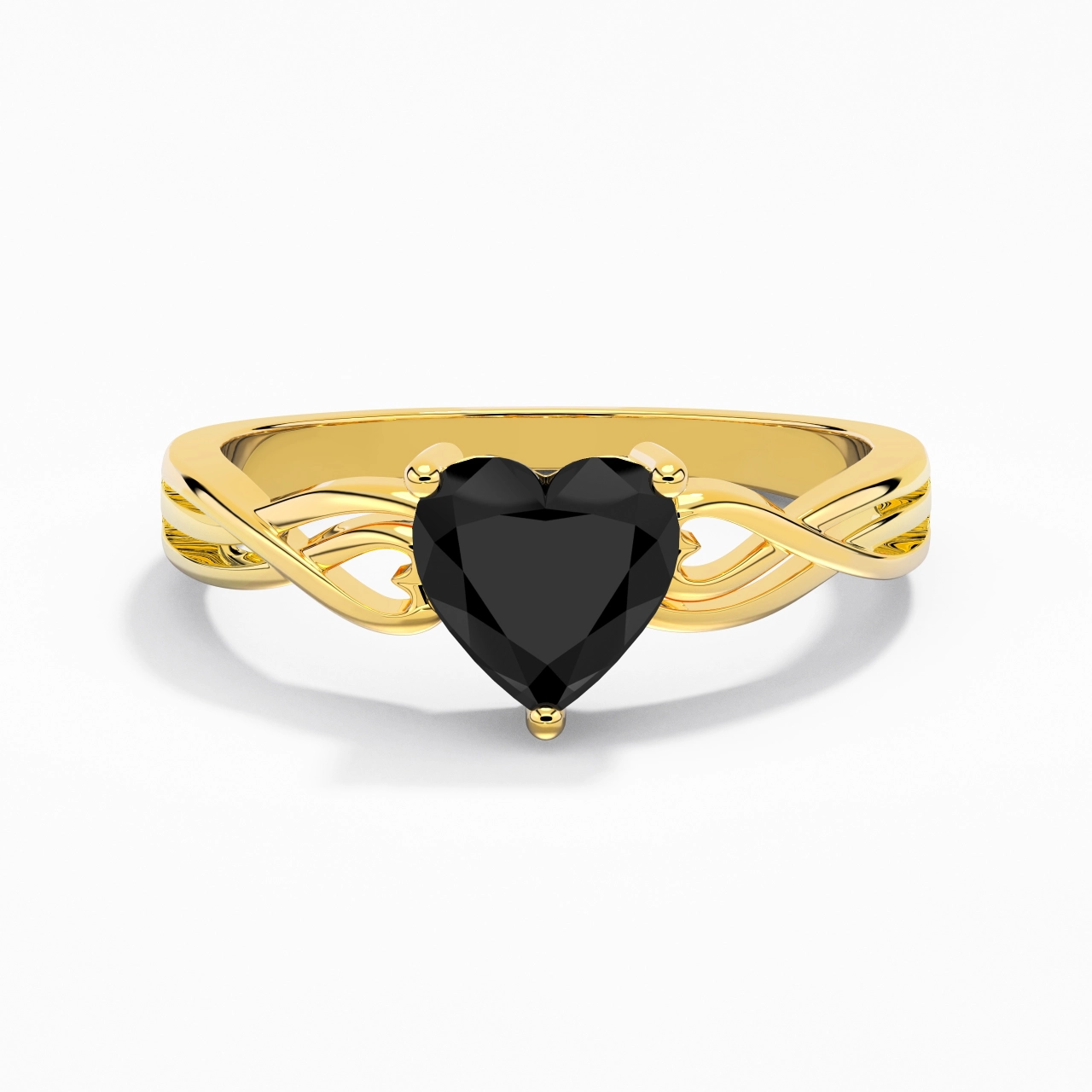 Moderne Cœur Cœur Coupé Bague de fiançailles