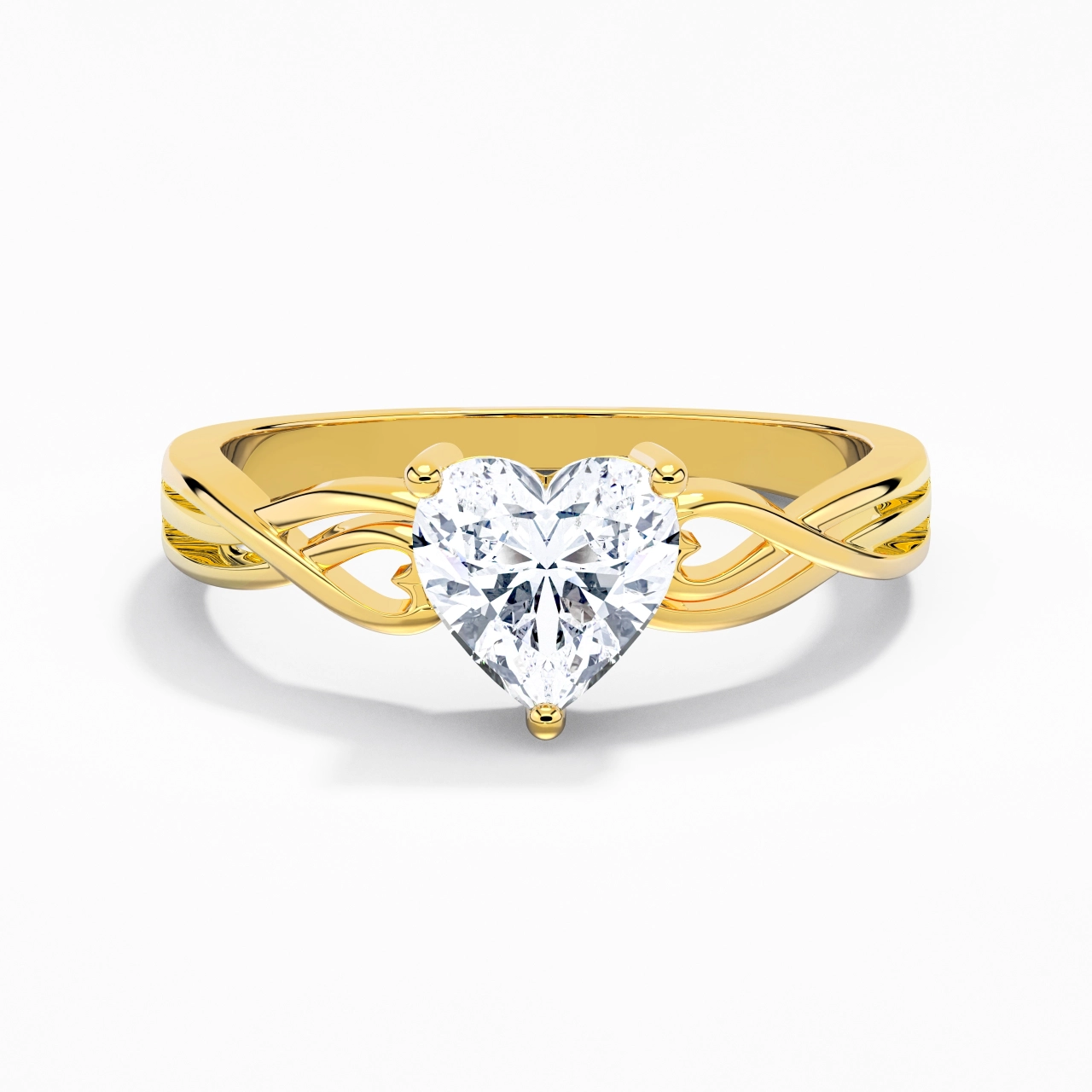 Moderne Cœur Cœur Coupé Bague de fiançailles