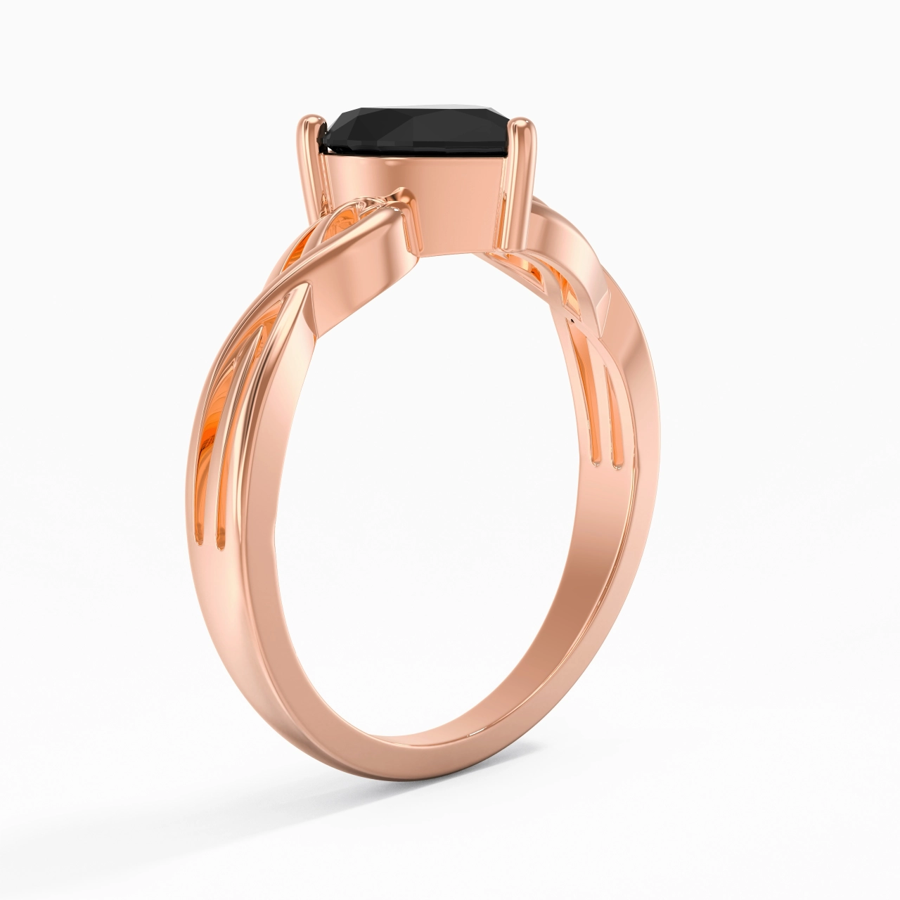 Moderne Cœur Cœur Coupé Bague de fiançailles