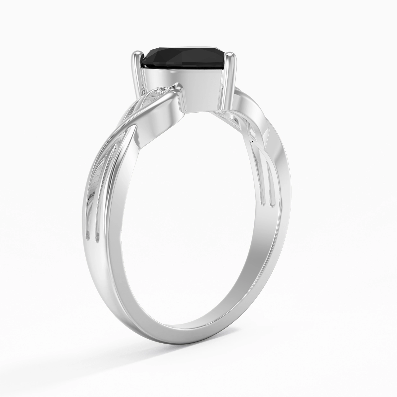 Moderne Cœur Cœur Coupé Bague de fiançailles