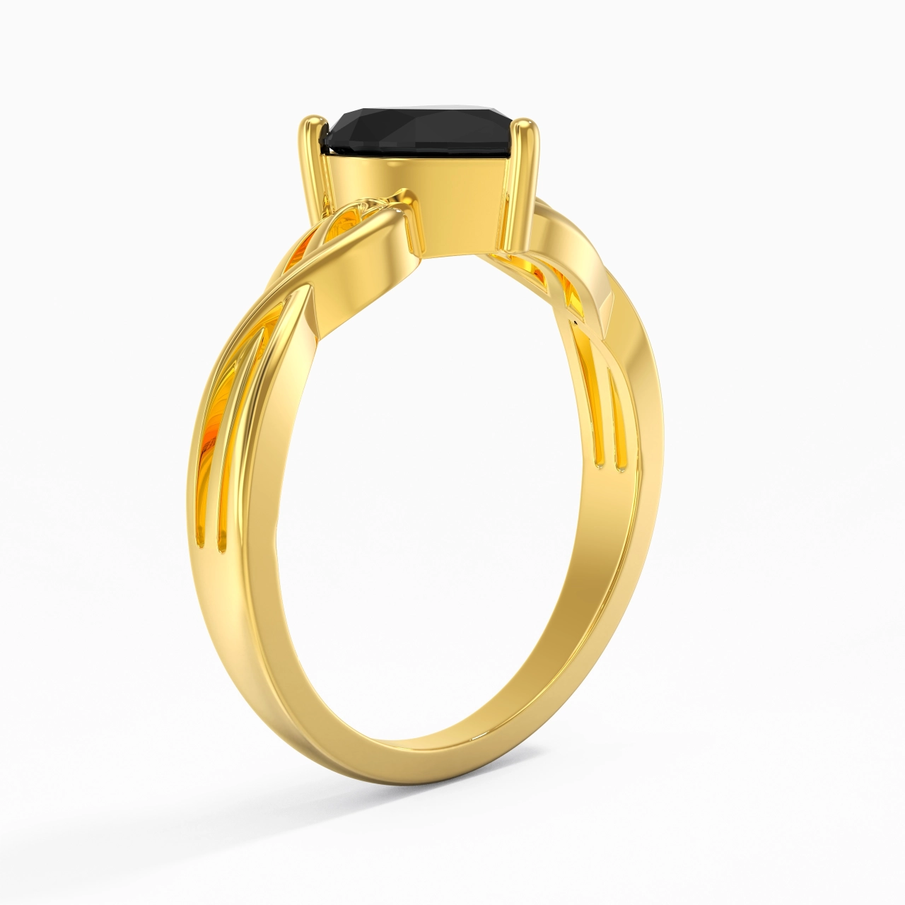 Moderne Cœur Cœur Coupé Bague de fiançailles