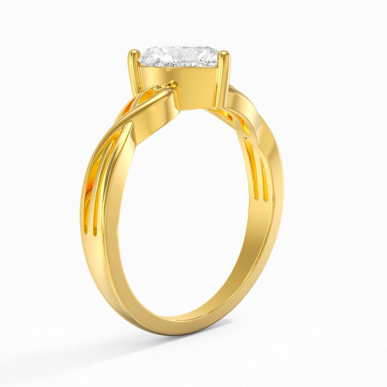 Moderne Cœur Cœur Coupé Bague de fiançailles