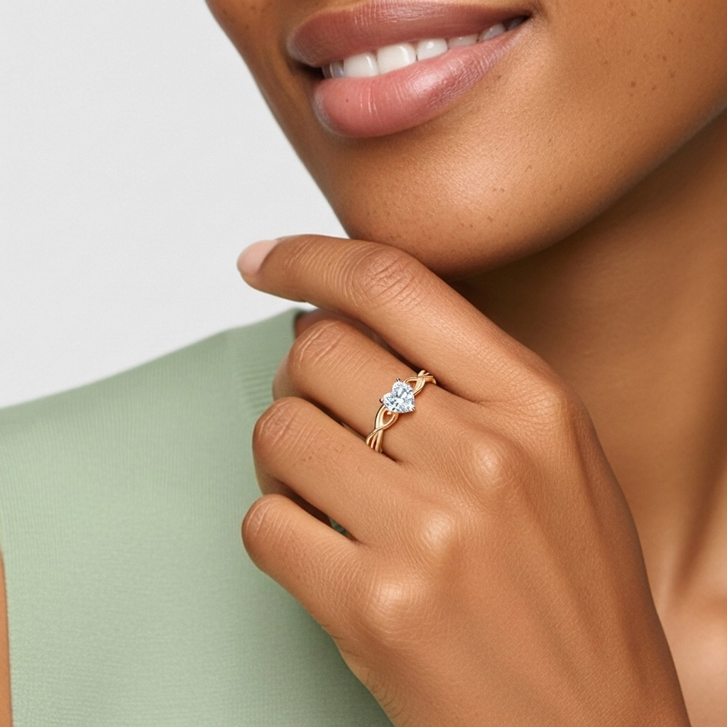 Modern Heart Heart Cut Engagement Ring