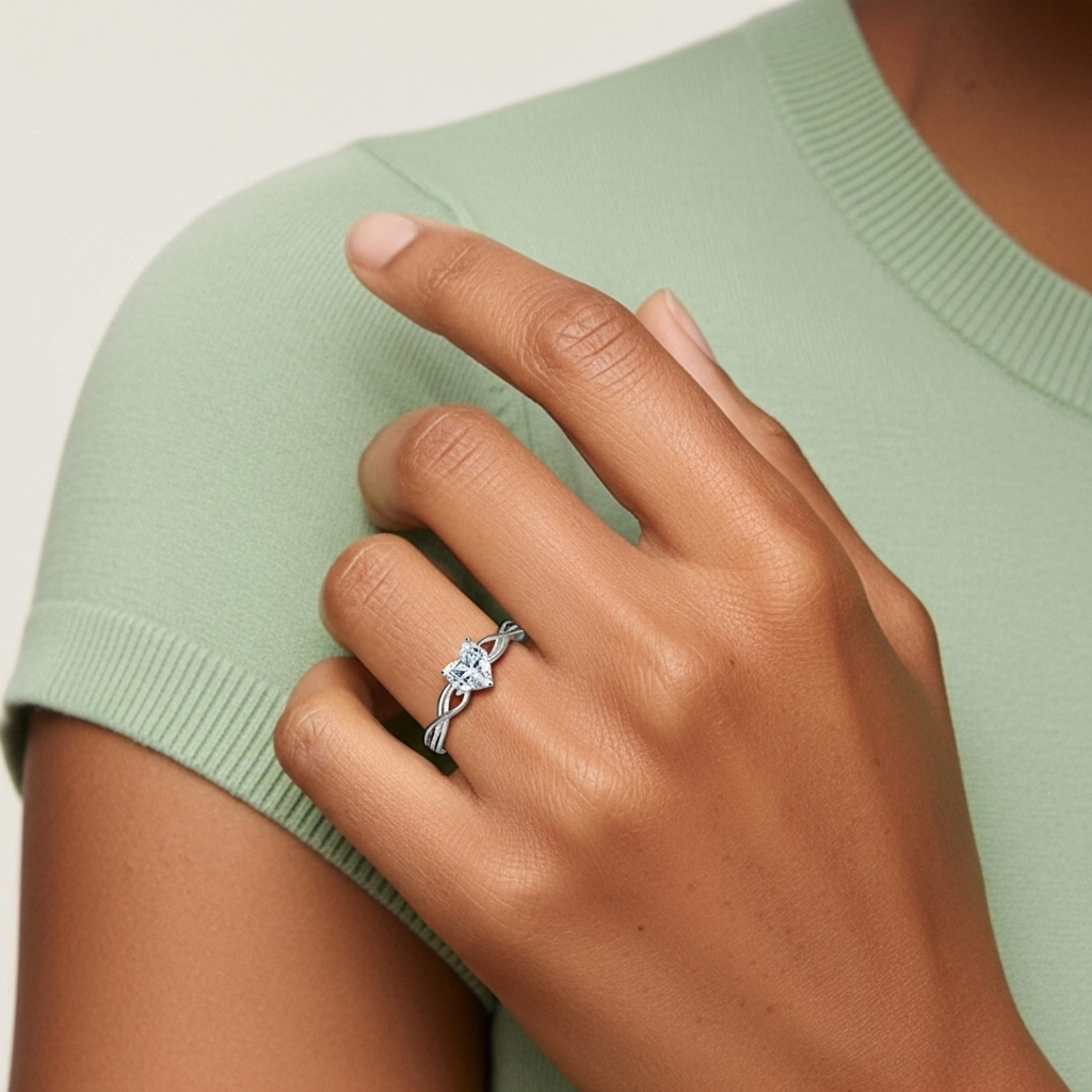 Modern Heart Heart Cut Engagement Ring