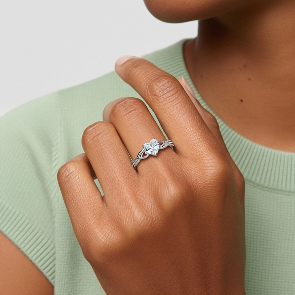 Modern Heart Heart Cut Engagement Ring