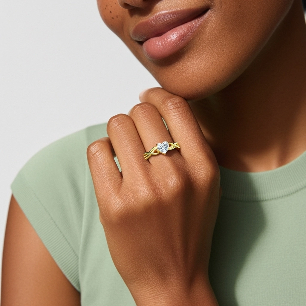 Modern Heart Heart Cut Engagement Ring