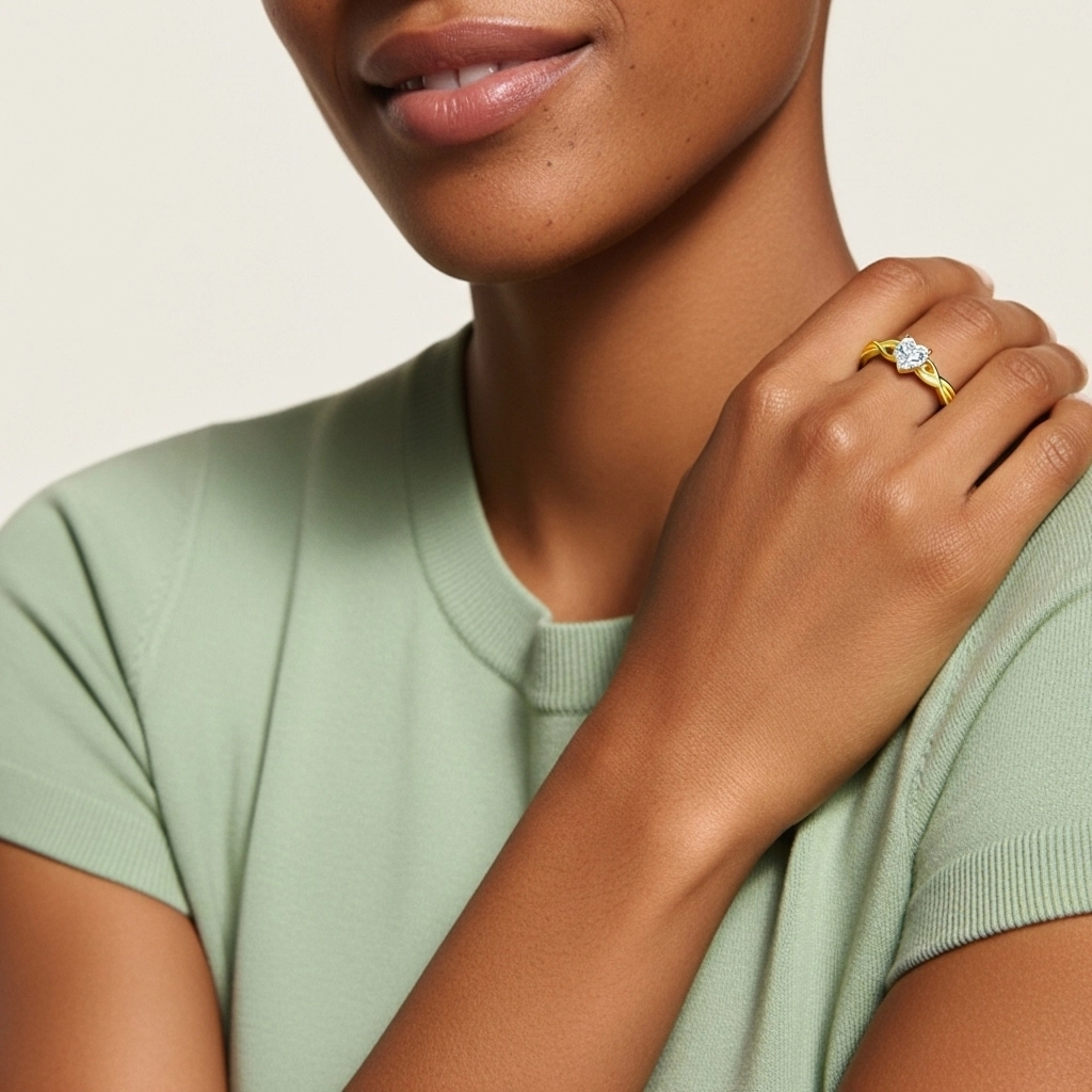 Modern Heart Heart Cut Engagement Ring