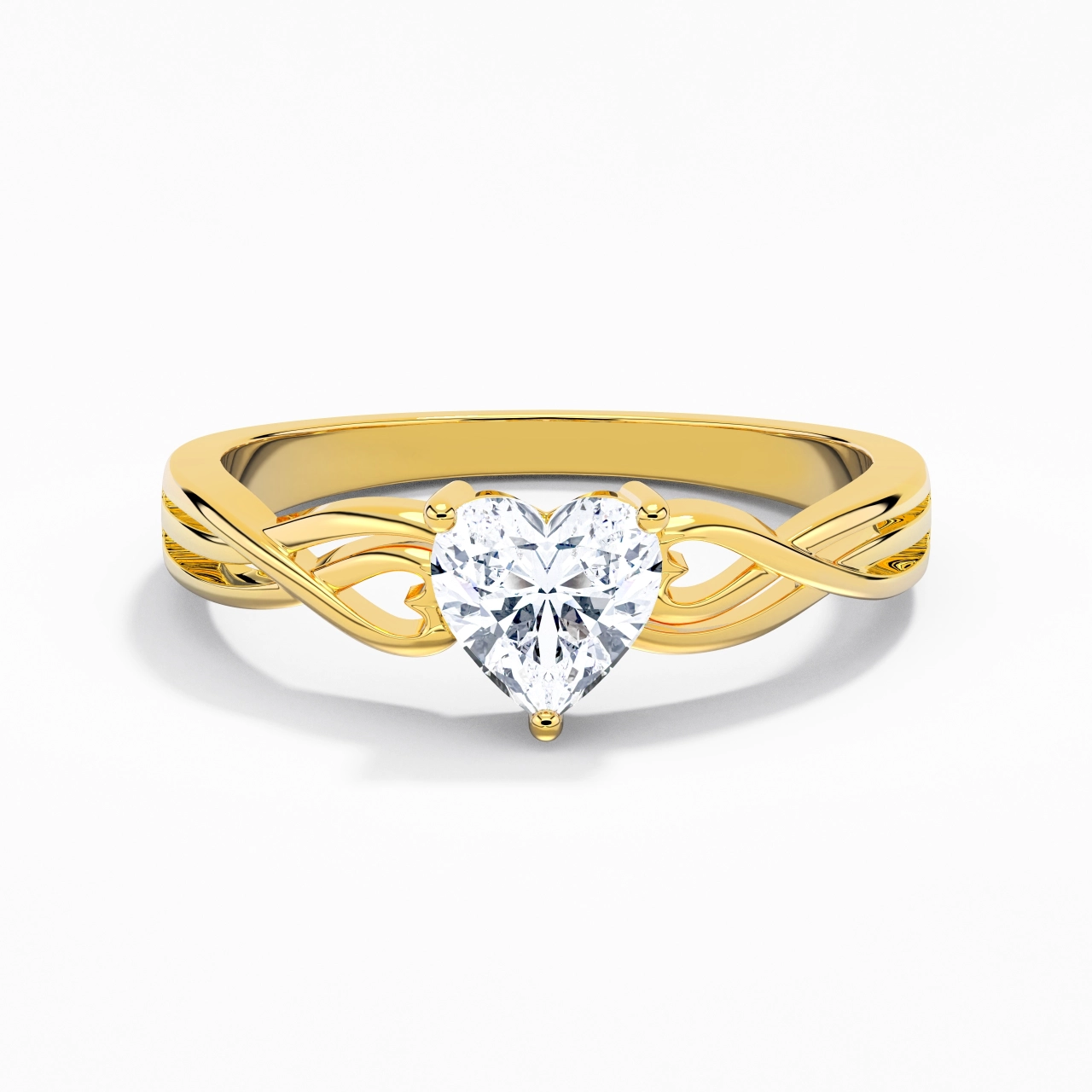 Moderne Cœur Cœur Coupé Bague de fiançailles