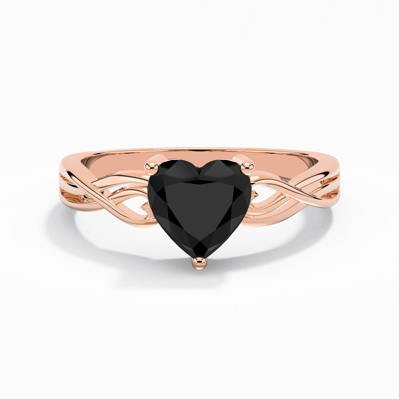 Moderne Cœur Cœur Coupé Bague de fiançailles