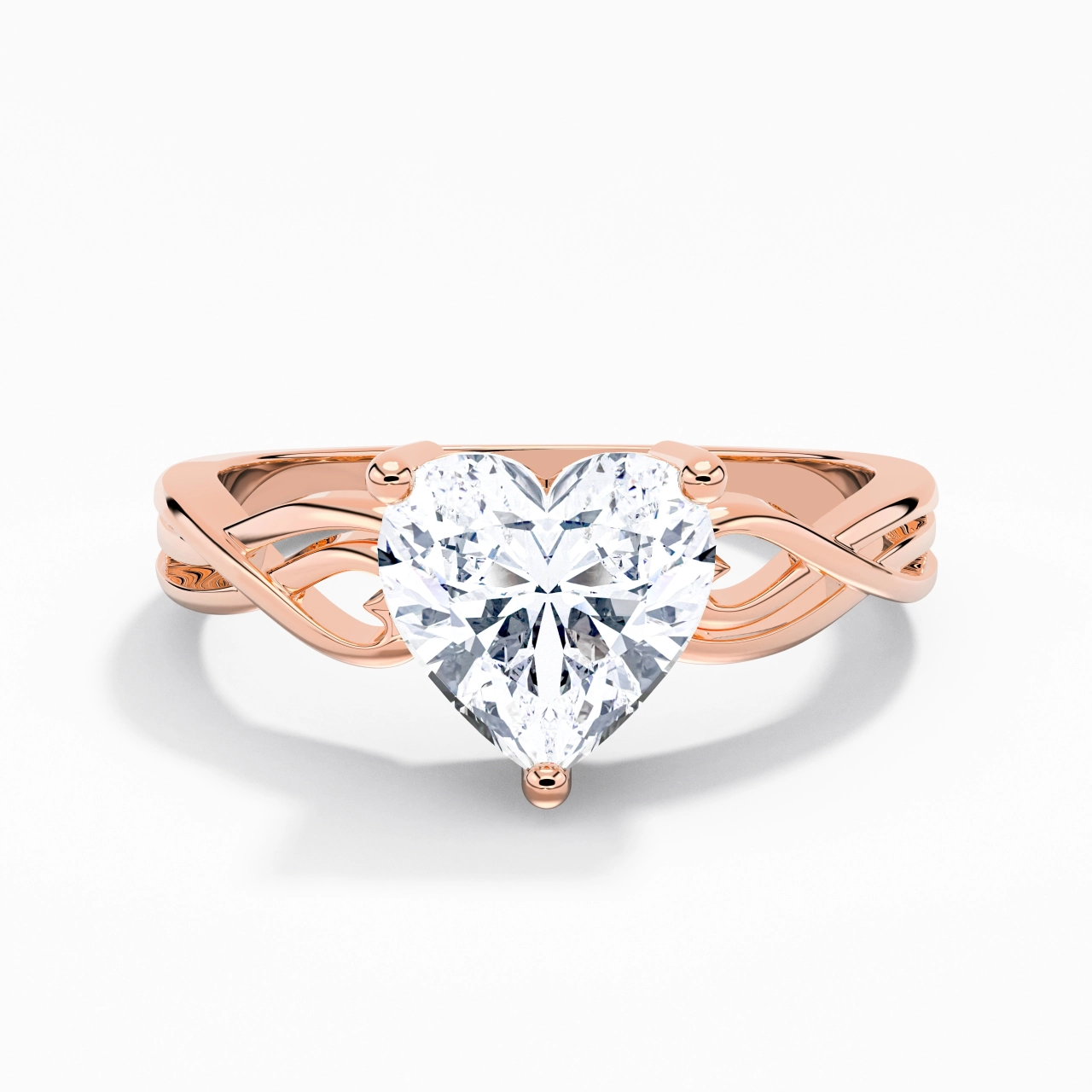 Moderne Cœur Cœur Coupé Bague de fiançailles