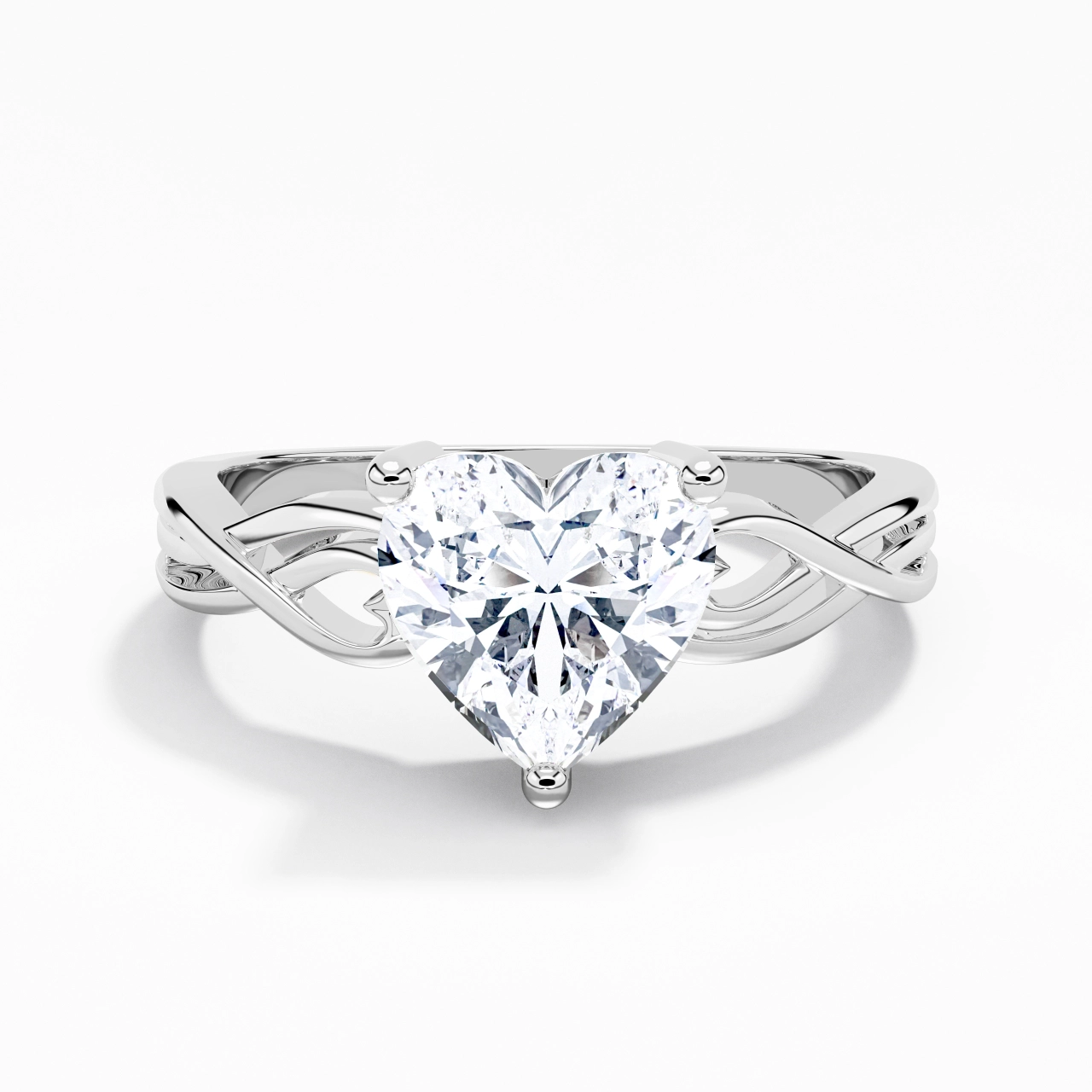 Moderne Cœur Cœur Coupé Bague de fiançailles