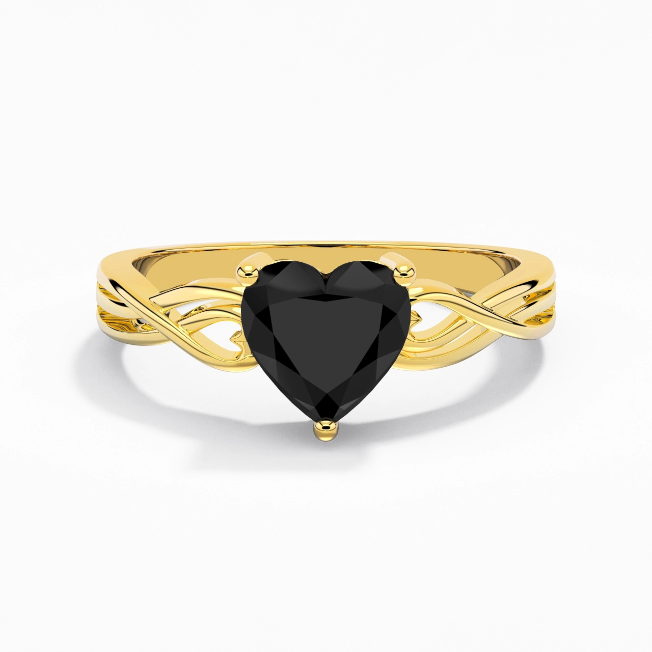 Moderne Cœur Cœur Coupé Bague de fiançailles