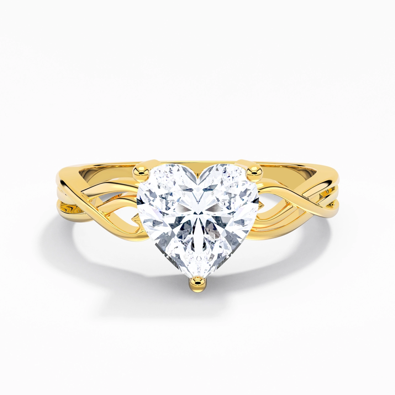 Moderne Cœur Cœur Coupé Bague de fiançailles