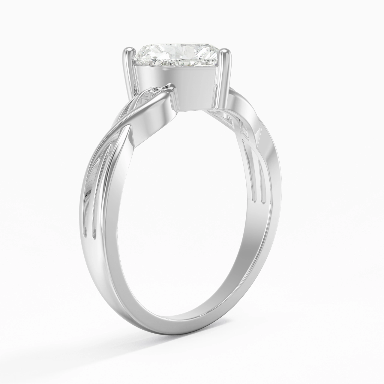 Moderne Cœur Cœur Coupé Bague de fiançailles