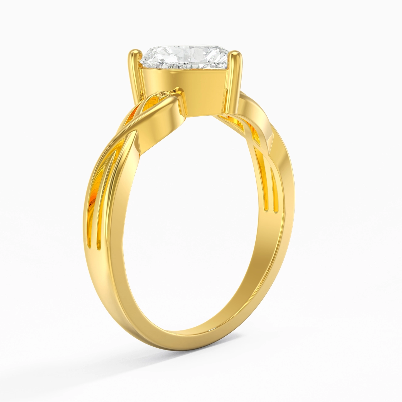 Moderne Cœur Cœur Coupé Bague de fiançailles