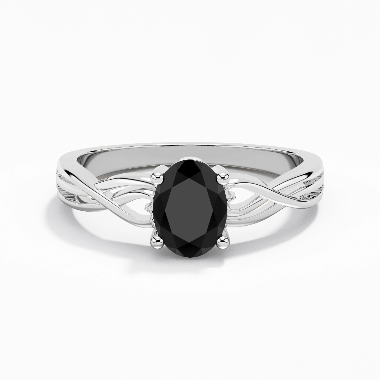 Modern Heart Oval Cut Engagement Ring