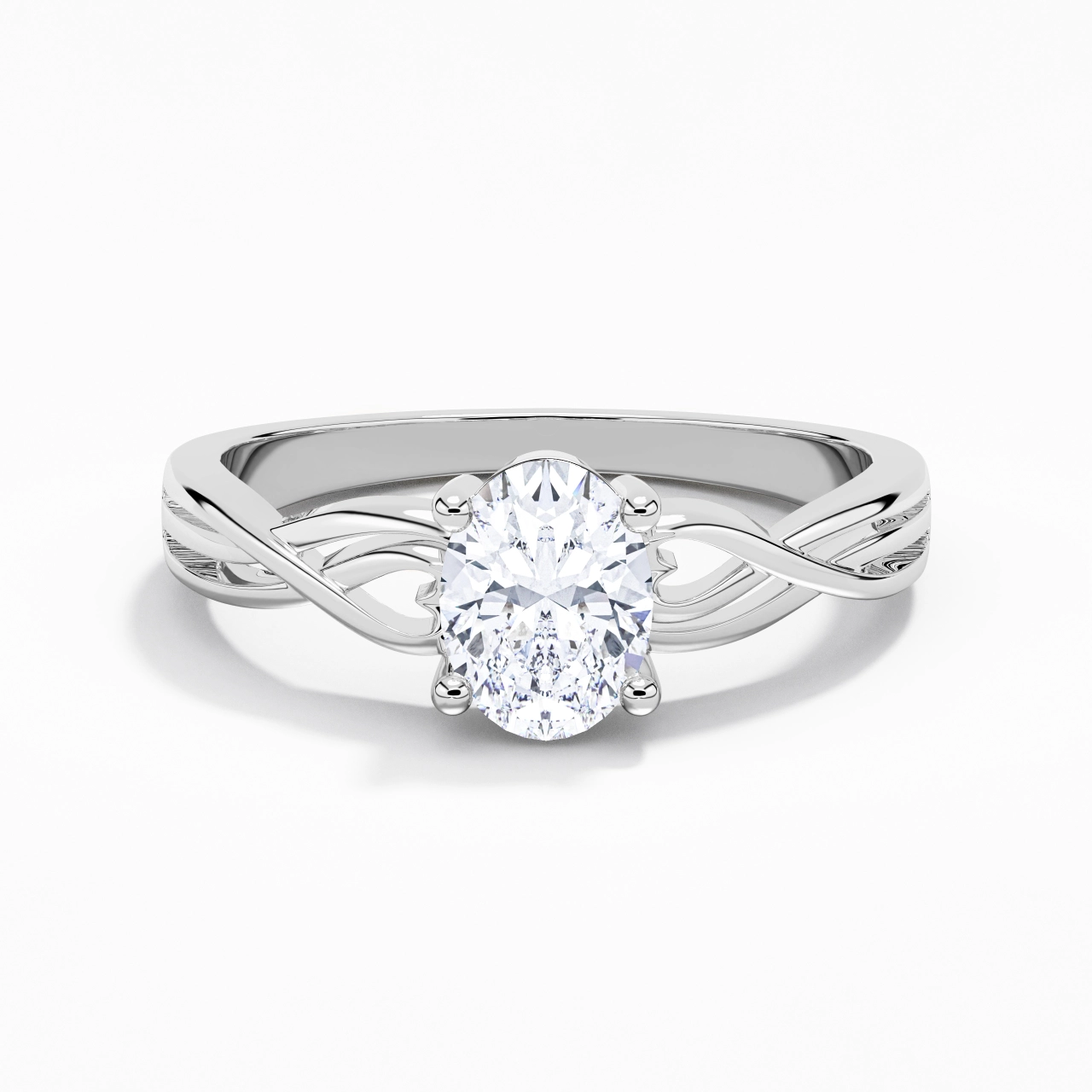 Moderne Cœur Ovale Coupé Bague de fiançailles