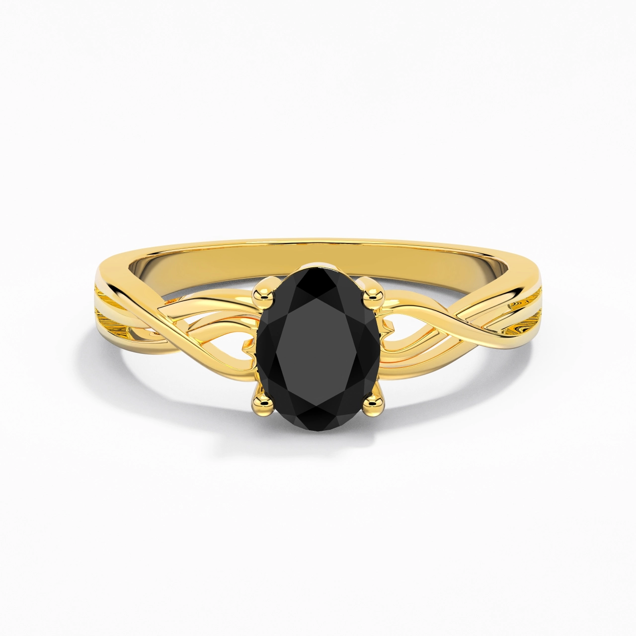 Moderne Cœur Ovale Coupé Bague de fiançailles