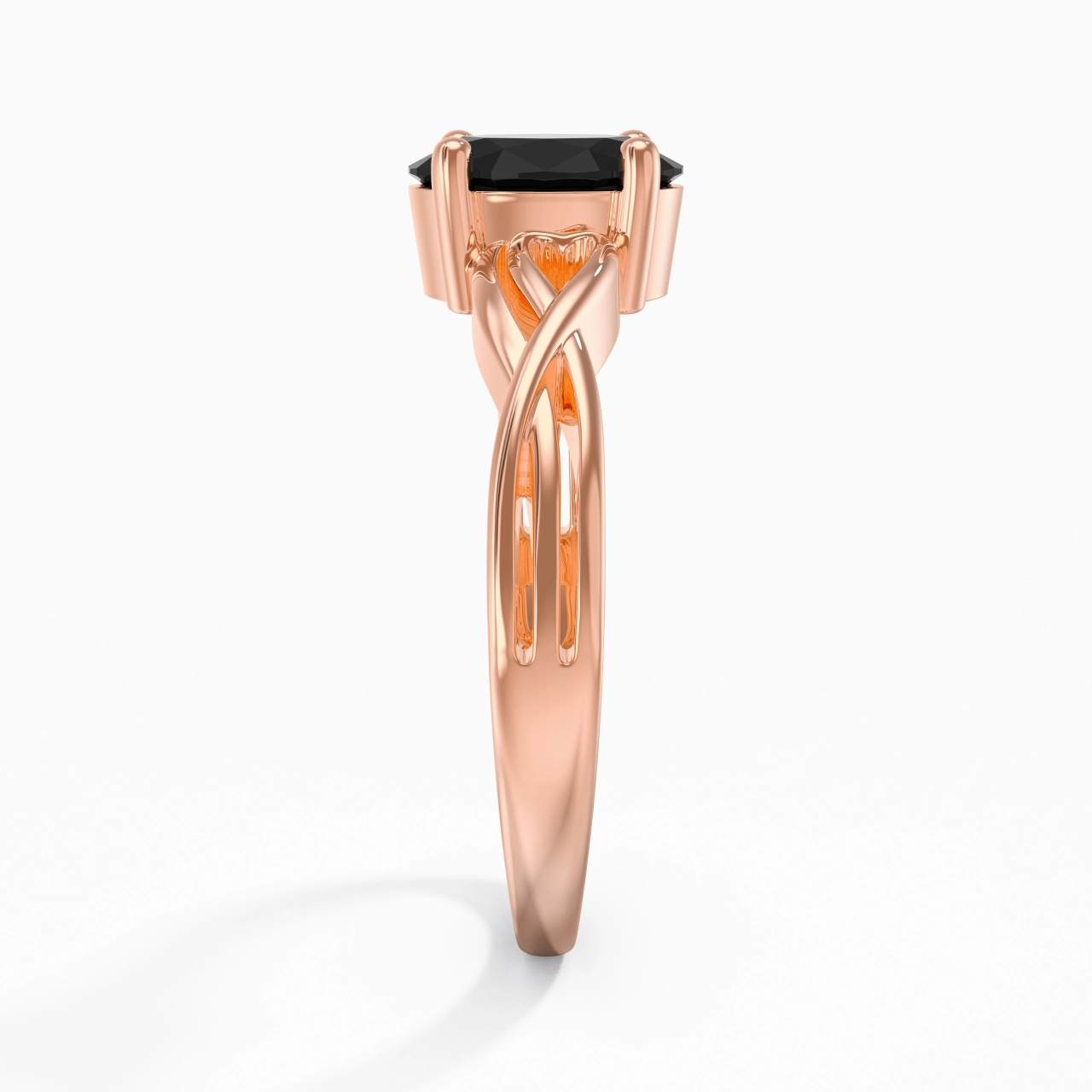 Modern Heart Oval Cut Engagement Ring