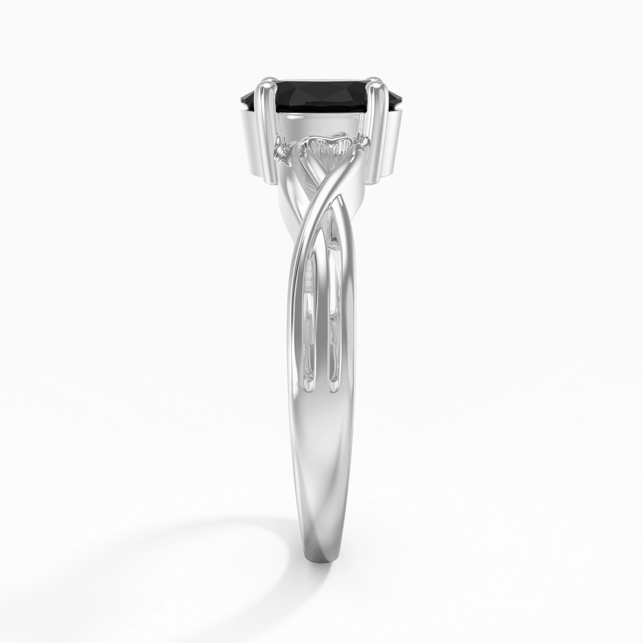 Modern Heart Oval Cut Engagement Ring