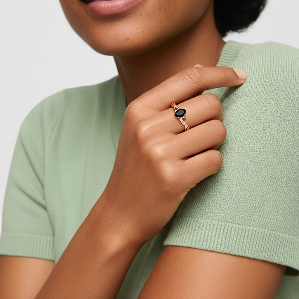 Modern Heart Oval Cut Engagement Ring