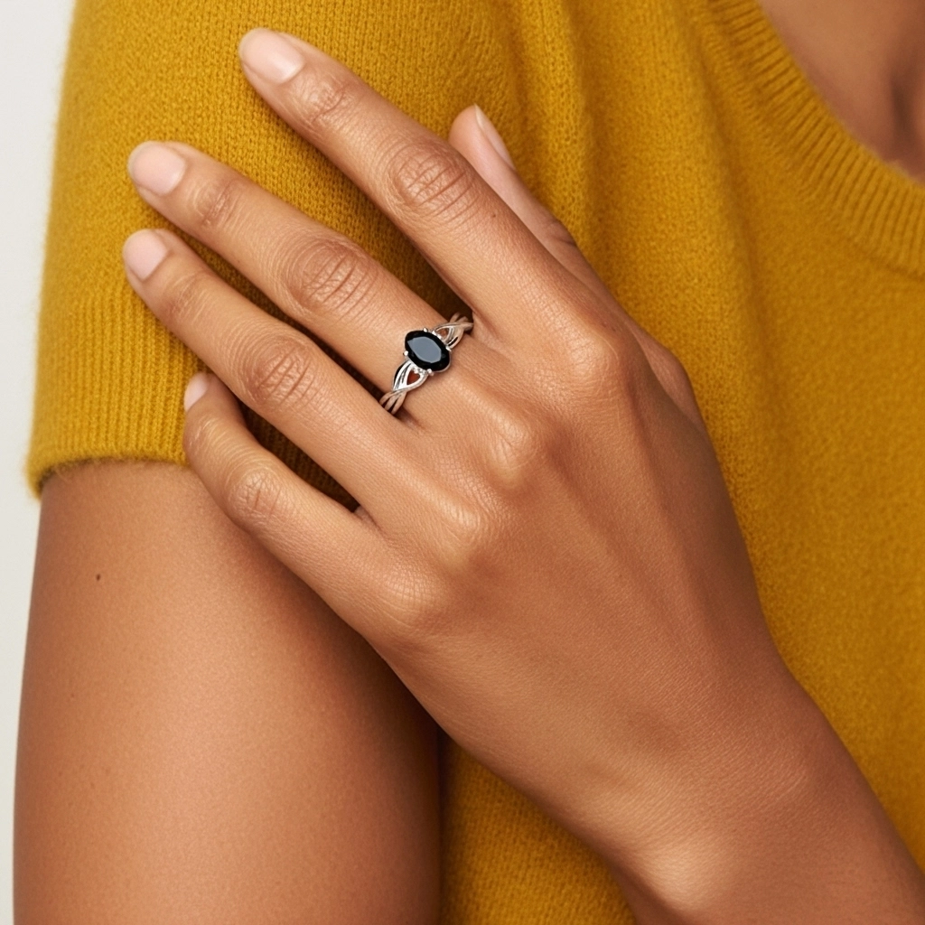 Modern Heart Oval Cut Engagement Ring