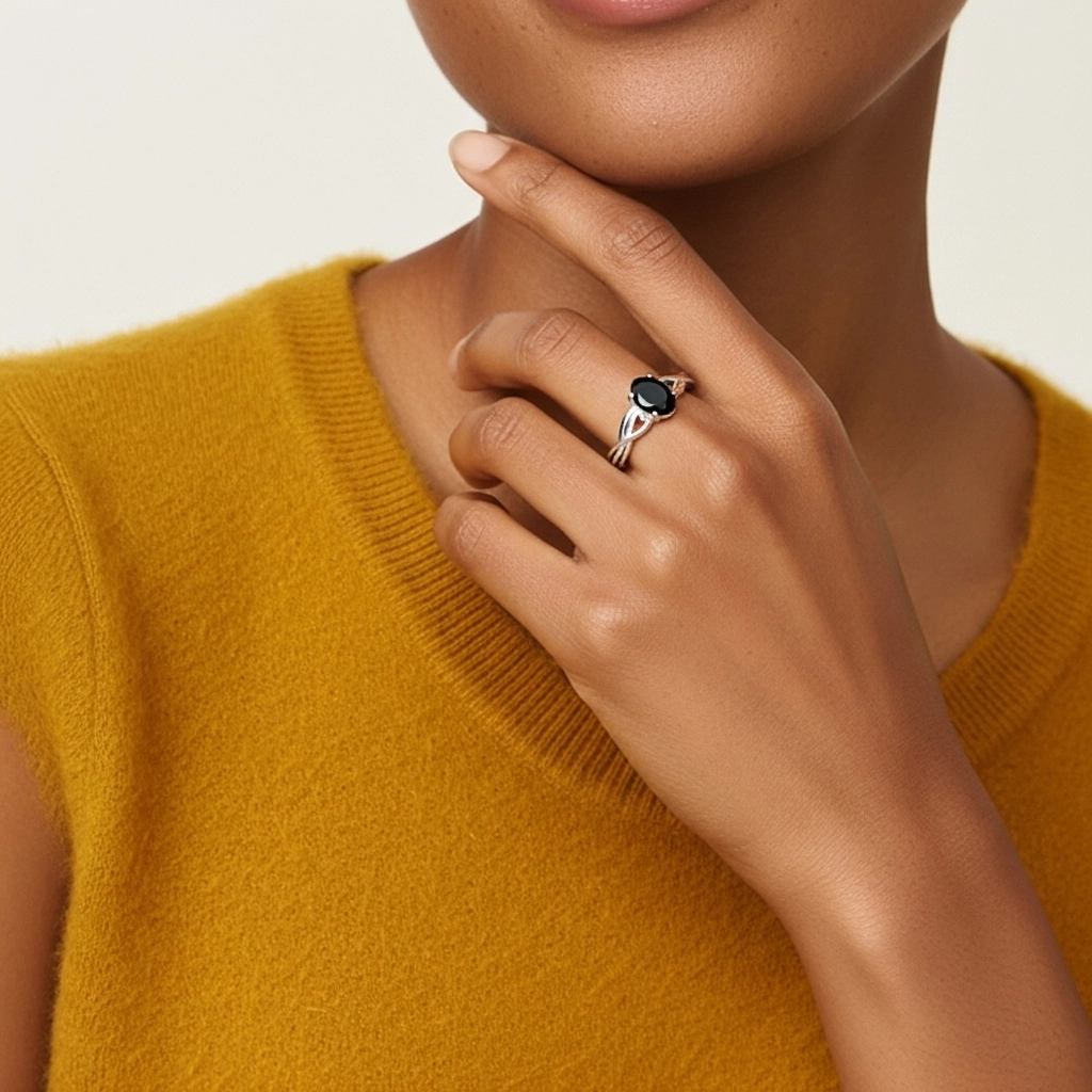 Modern Heart Oval Cut Engagement Ring