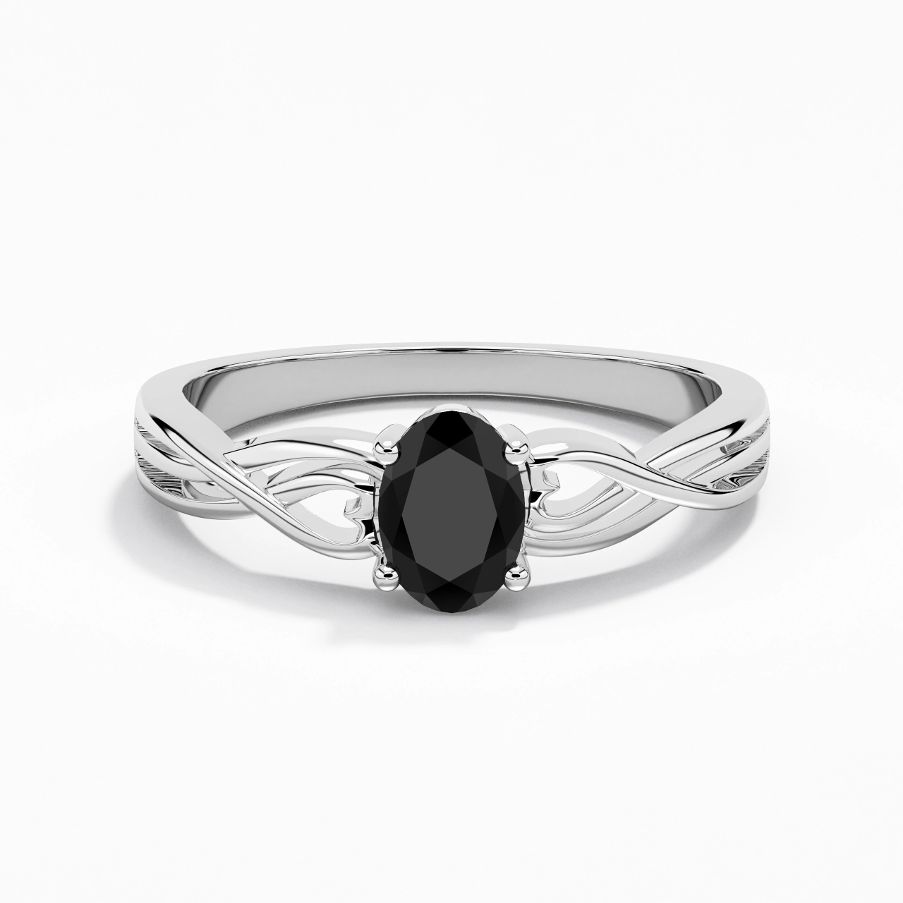 Modern Heart Oval Cut Engagement Ring
